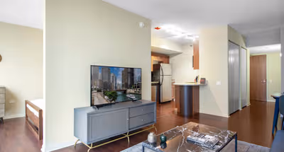 Spacious living area at West Washington St. #4810 Serviced Apartment, The Loop