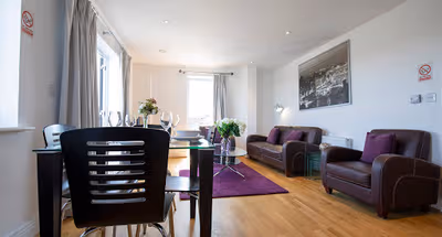 Comfy living space at Station View Apartments