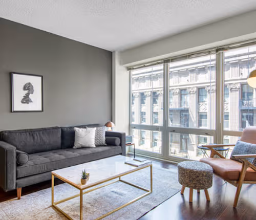 Living area at W. Washington Street #2503 Serviced Apartment, The Loop