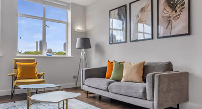 Living area at City Reach Serviced Apartments by MySquare