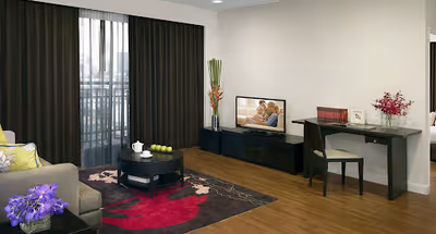 Comfy living area at Somerset Park Suanplu Bangkok