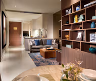 Simplistic living area in Ascott Waterplace Surabaya