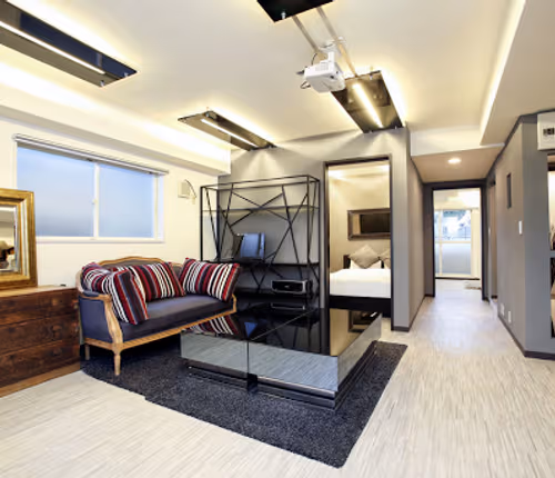 Comfy living area at Minatoku Serviced Apartment