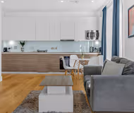 Living area at Heathrow Central Apartments by MySquare