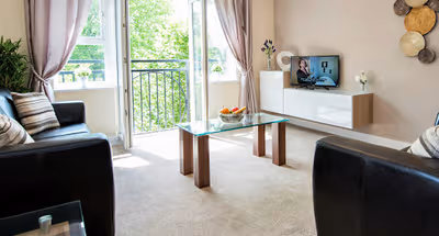 Living room at Elmcroft Court