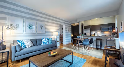 Spacious living area at West 18th Street Chelsea Furnished Apartment