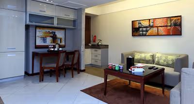 Living room at Prince Hmoud Street Apartments