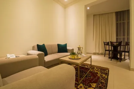 Living area at Hamad Al Jaser Road Serviced Apartments