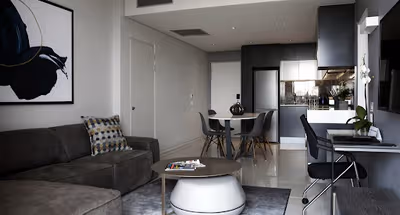 Living room at Sandton apartment
