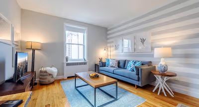 Bright living area at West 18th Street Chelsea Furnished Apartment