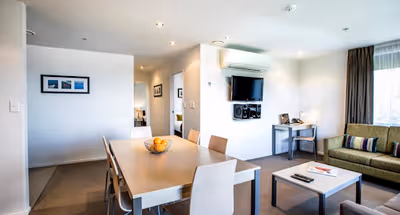 Simplistic living area in Quest Albany