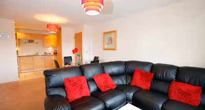 Living area at Coventry apartment