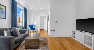 Living area at Heathrow Central Apartments by MySquare