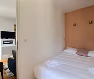 Luxury bedroom at Rue du Colisée Serviced Apartment, Champs Elysees