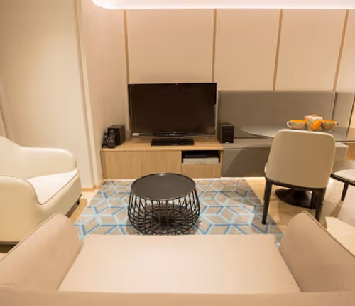 Living area at Chatham Circuit Serviced Apartments, Kowloon