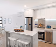 Fully equipped kitchen at Nott Street, Port Melbourne