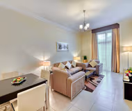 Stunning living area in Marina Waterfront Serviced Apartments, Dubai Marina