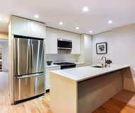 Fully equipped kitchen at Bedford-Stuyvesant Brooklyn Furnished Apartment
