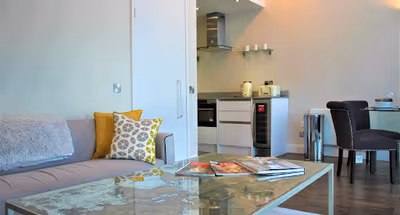 Living area at Penthouse in Old Street by MySquare