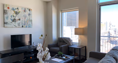 Living area at Downtown apartment
