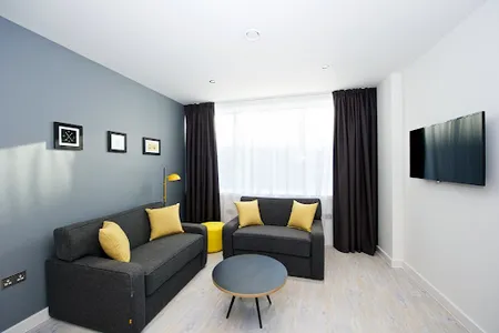 Bright living area at Manchester Piccadilly Aparthotel