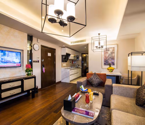 living space at Shaikh Jaber Street Apartments