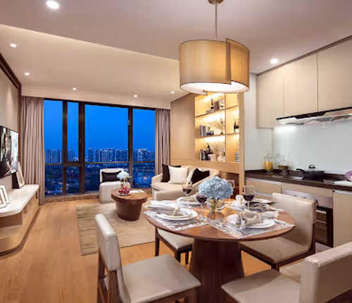 Spacious dining area at Somerset Baitang