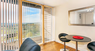 Living area at Vizion Apartments in MK