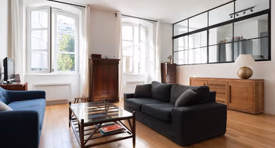 Stunning living area in Avenue de Saxe Serviced Apartment, Passy