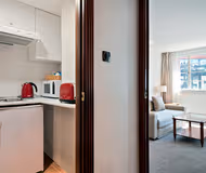 Full kitchen at Albany Street Apartments in Camden