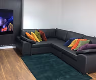 Comfy living area at Brand New One Bed Luxury Flat No Parties No Events