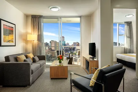 Stunning living area in King William Street Apartments