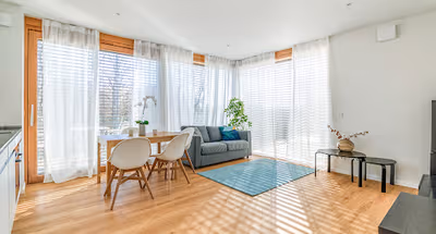 Living area at Short Term Rentals apartment