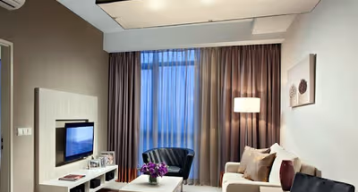 Stunning living area in Citadines Uplands Kuching
