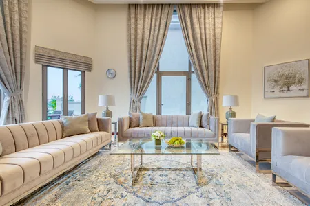 Spacious living area at Pleasing 5-BR Villa at Frond F, Palm Jumeirah