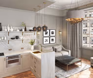 Living space - 1 bed apartment