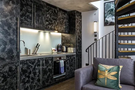 Fully equipped kitchen at Apartment in Soho on Bourchier Street