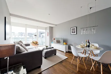Living area at Riverside Apartment