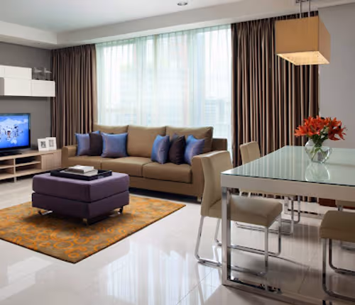 Stunning living area in Citadines Rasuna Jakarta
