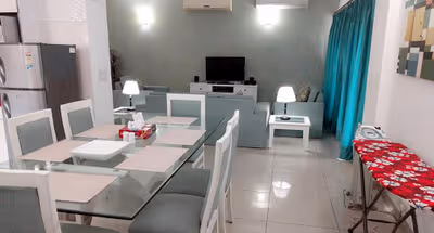 Simplistic living area in Indiranagar Apartments