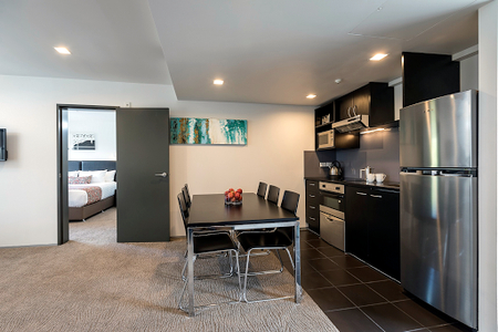 Dining space at Ponsonby Road serviced apartment