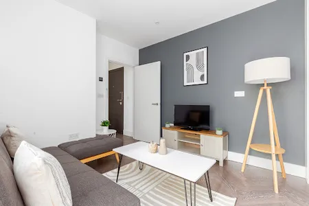 Living area at Islington apartment