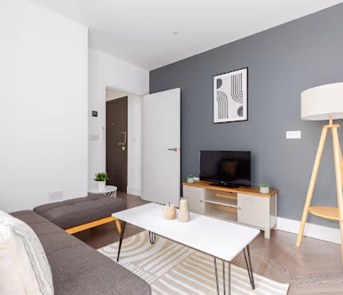Living area at Islington apartment
