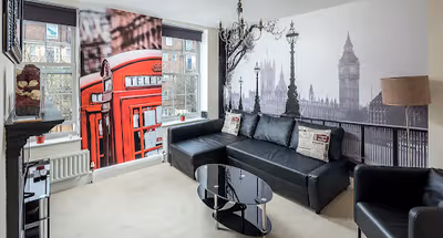 Living area at Strood House