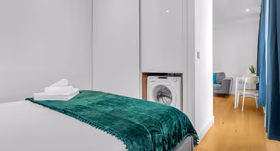 Luxury bedroom at Heathrow Central Apartments by MySquare