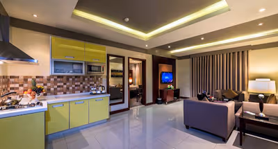 living space at Al Shatea Apartments