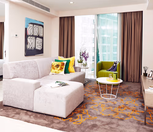 Living area at KLCC apartment