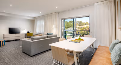 Simplistic living area in Quest Eight Mile Plains