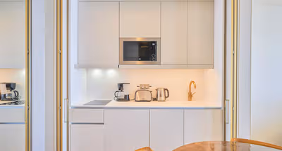 Basic kitchenette at Savoy Palace Apartments