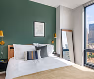 Luxury bedroom at W. Adams #1002 Serviced Apartment, West Loop